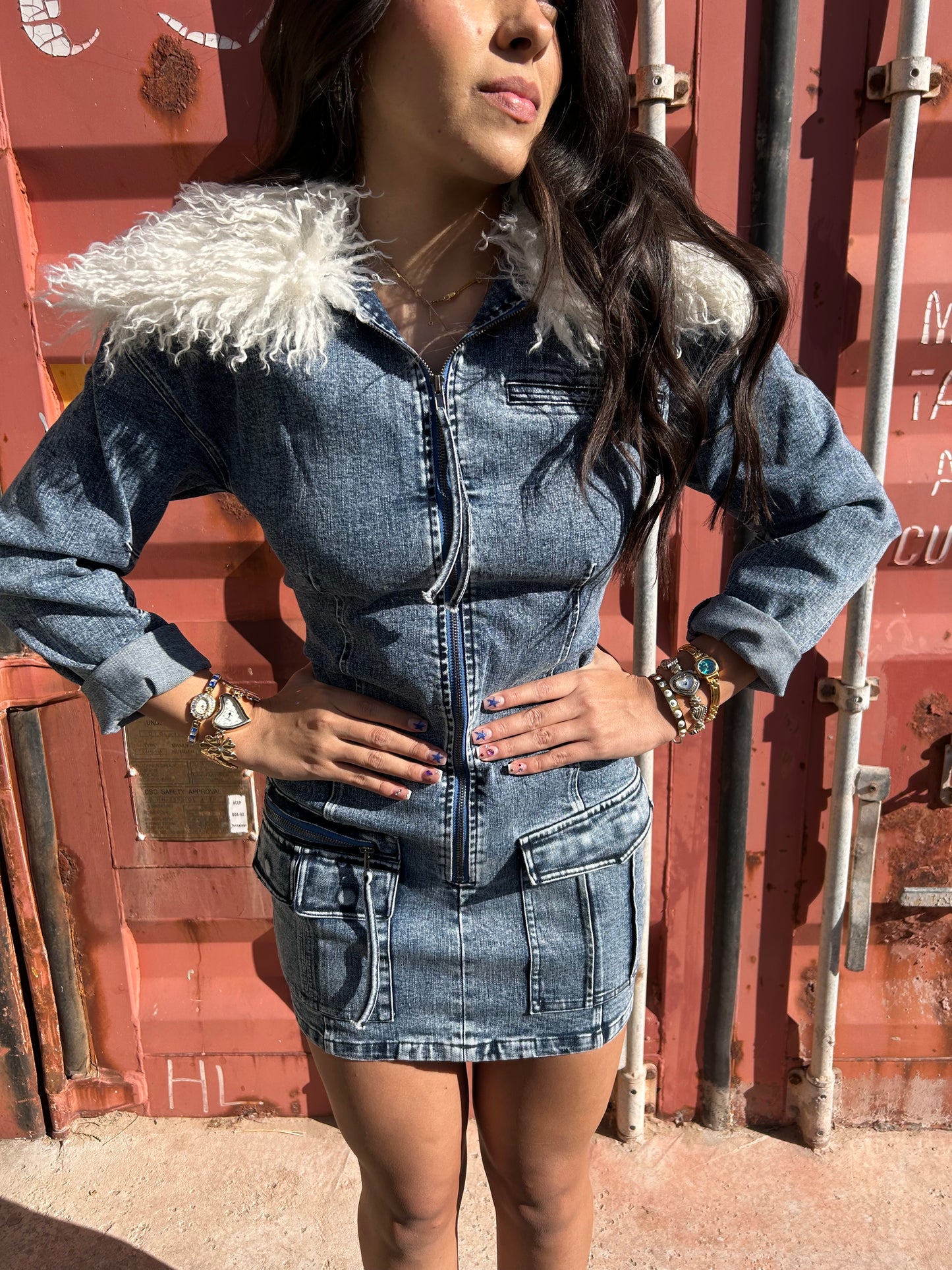 Denim Cargo Dress