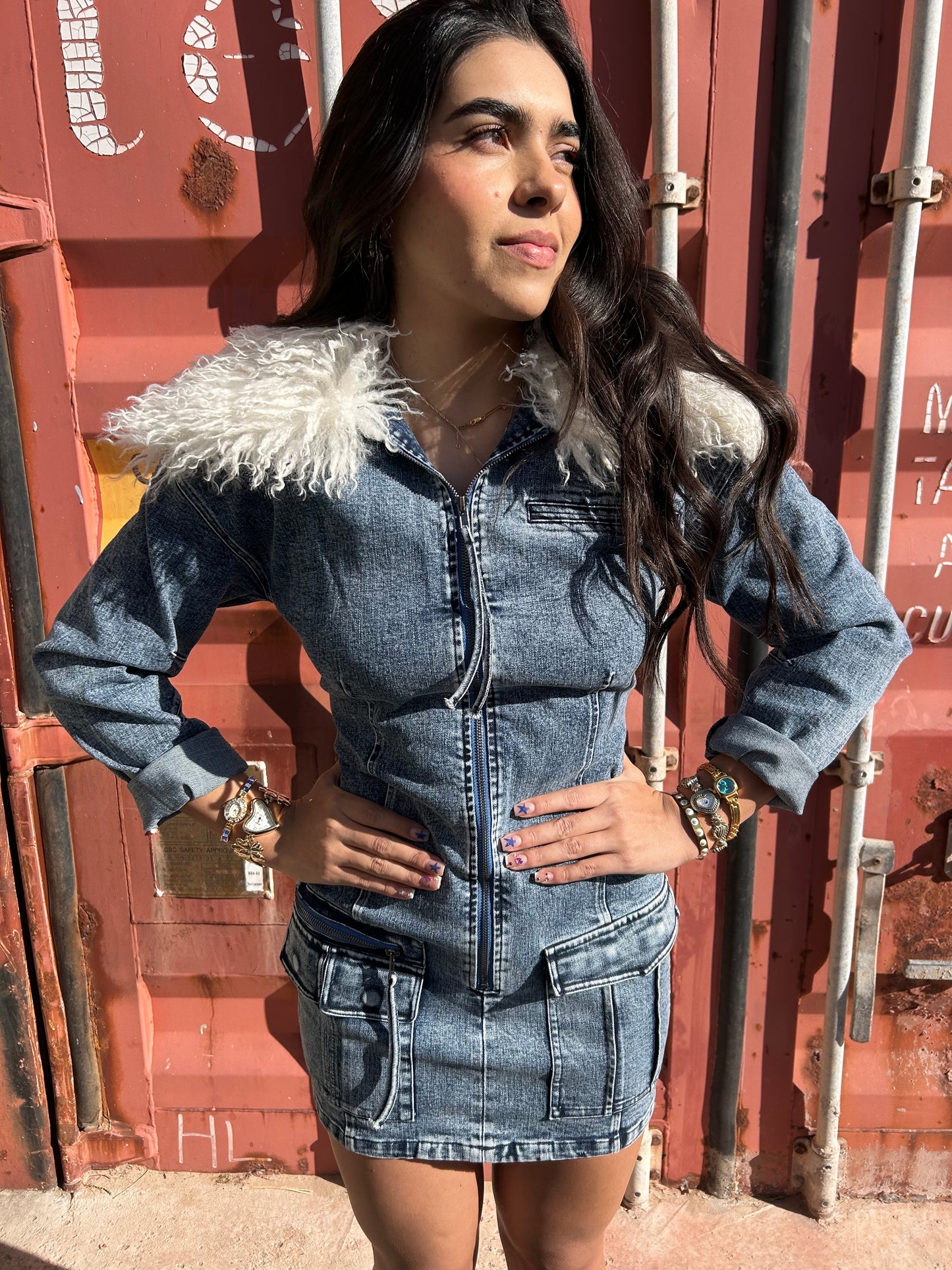 Denim Cargo Dress