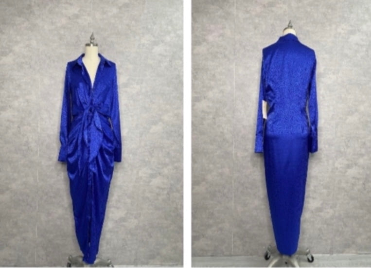 Royal Blue Satin Dress