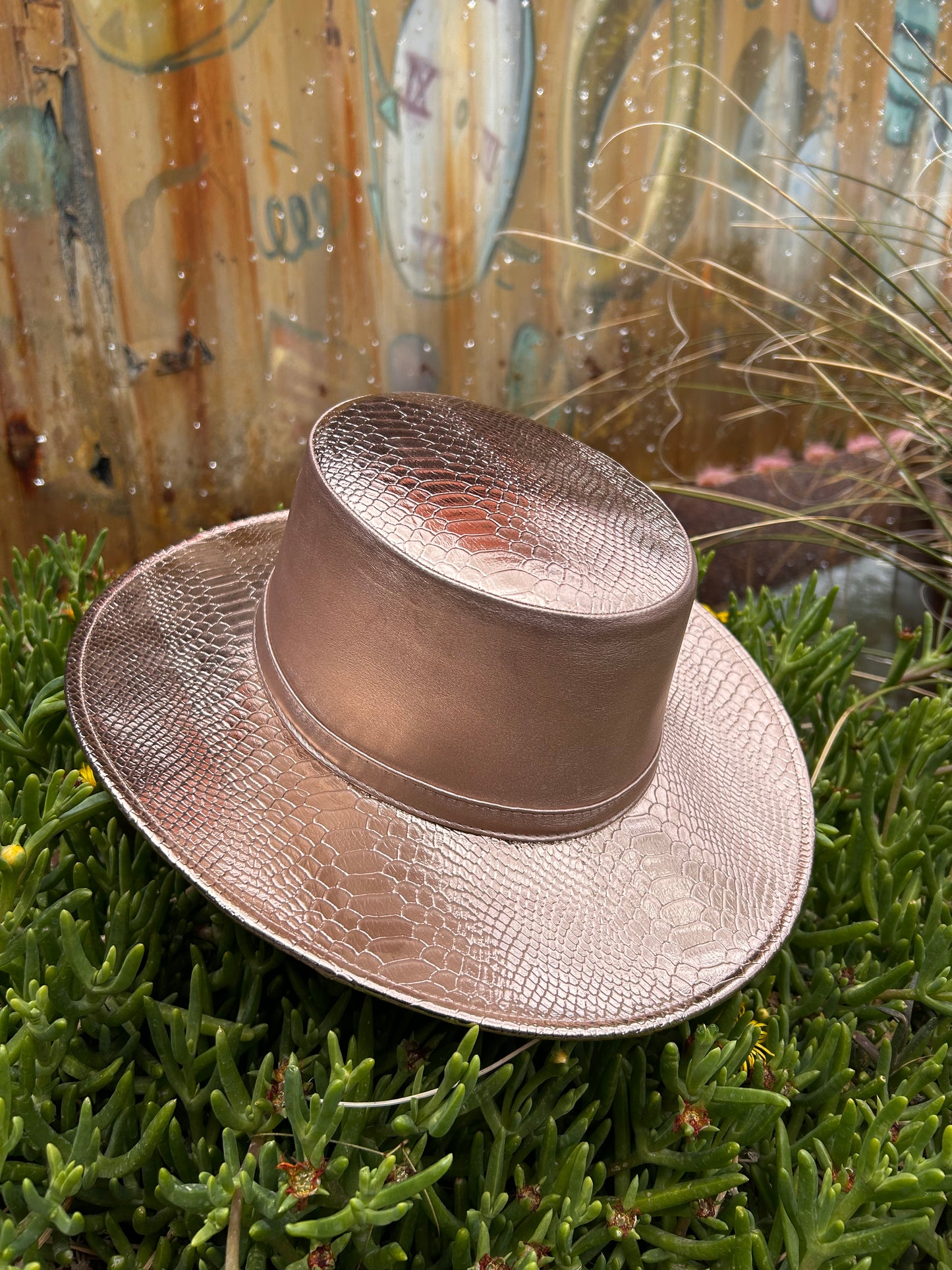 Rose Gold Snake Flat Brim