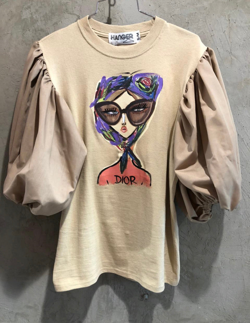 Dior Puff Sleeve T-shirt