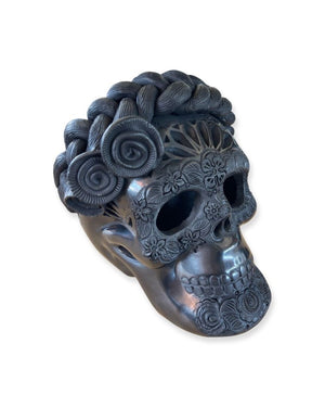 Barro Negro (black clay) Frida Skull