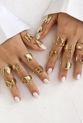 Gold Initial Rings